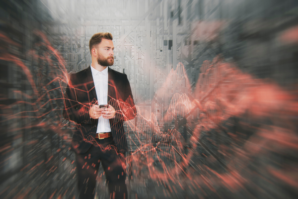 Man wearing a black suit