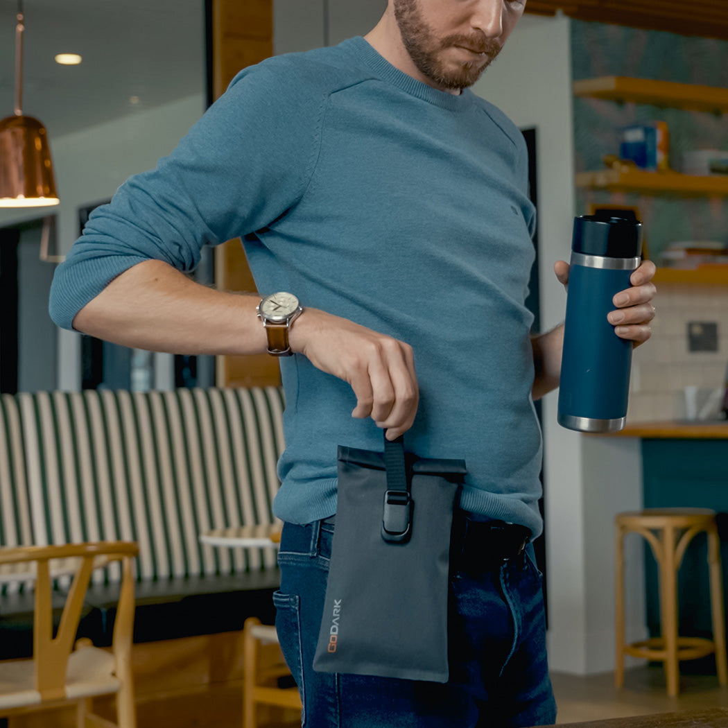 MAS phone bag attached to belt