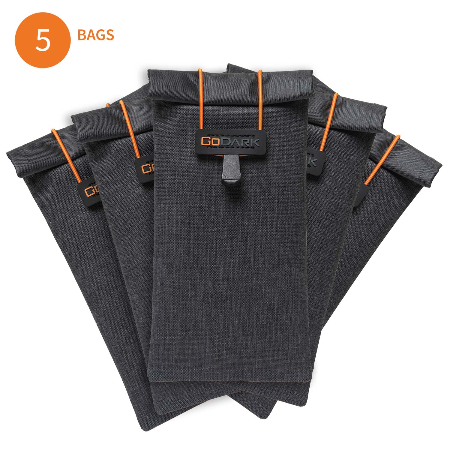 5 pack of GoDark Faraday Phone Bags