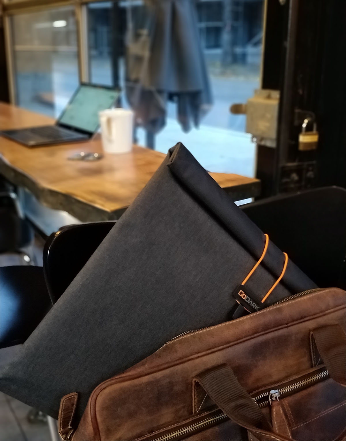 Laptop sleeve in laptop bag
