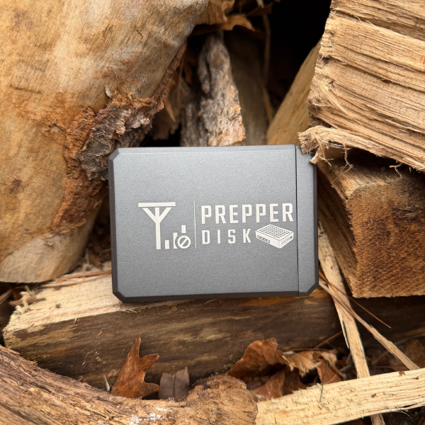 Photo of Prepper Disk in a log pile