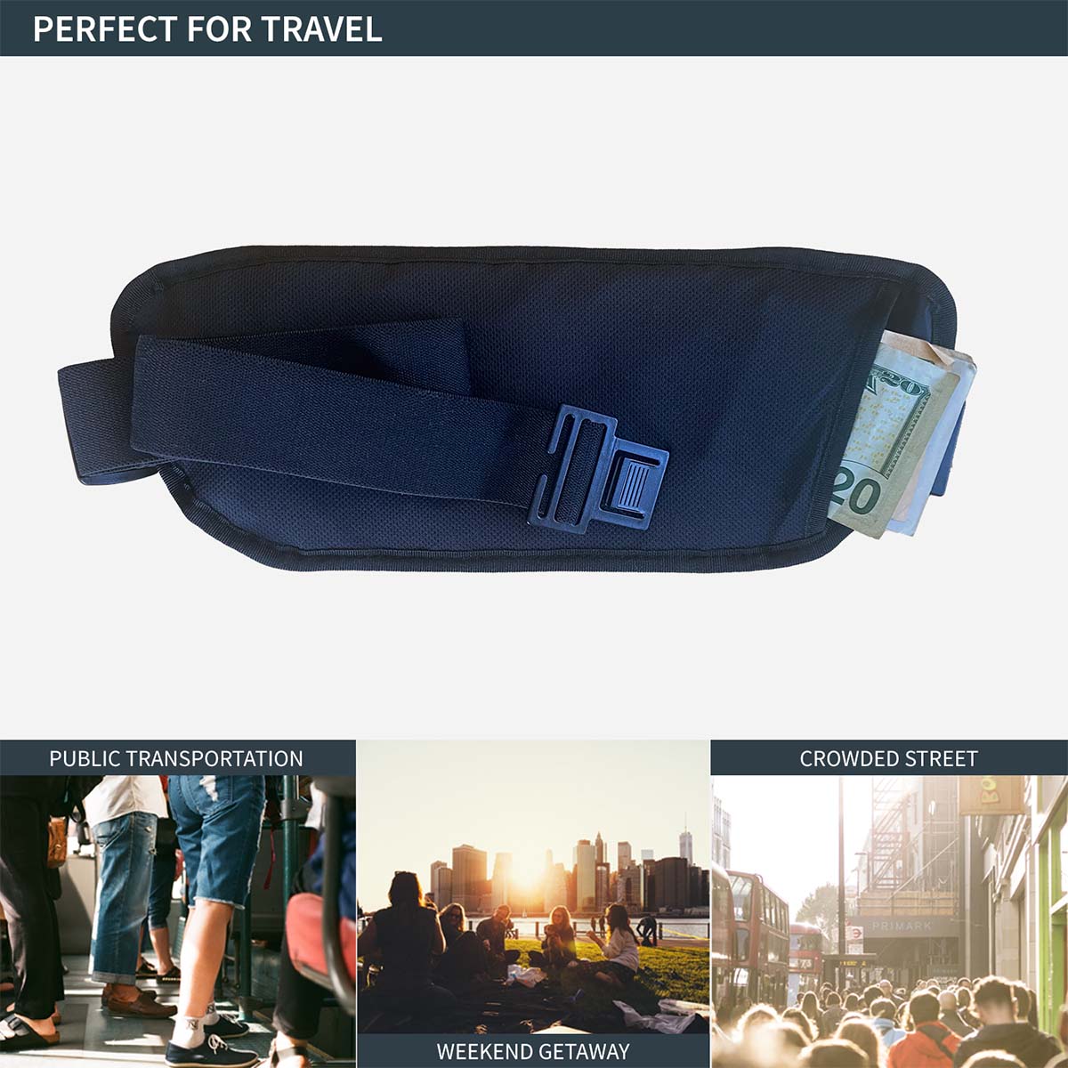 GoDark RFID Blocking Waist Belt is erfect for travel