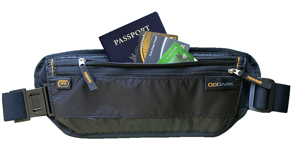 GoDark RFID Blocking Waist Belt protect chip enabled credit cards and IDs