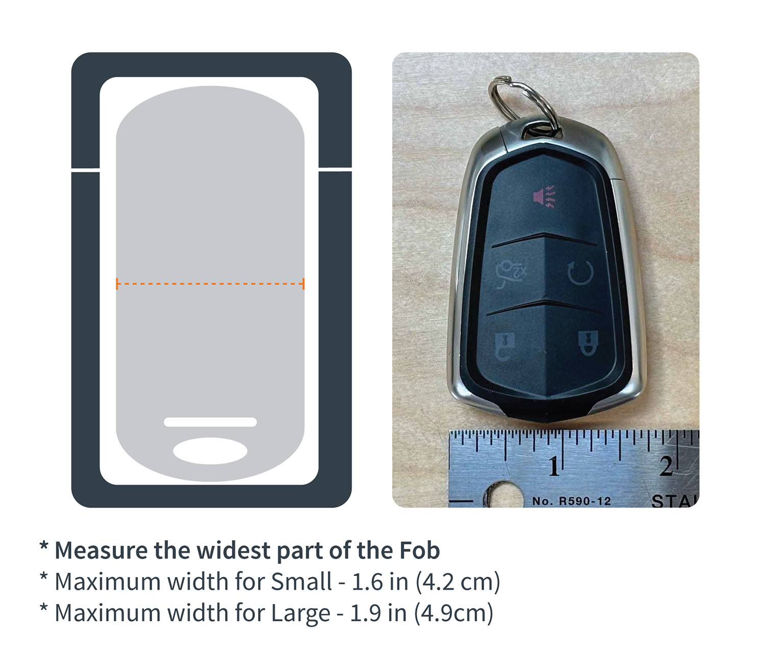 How to measure the width of your Fob