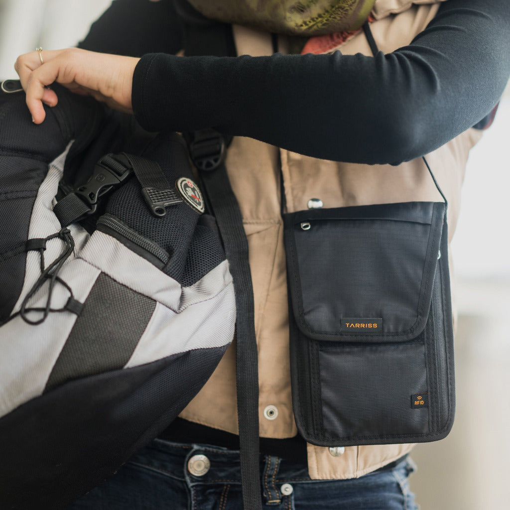 Tarriss AntiTheft Neck Wallet with RFID Protection GoDark® Bags